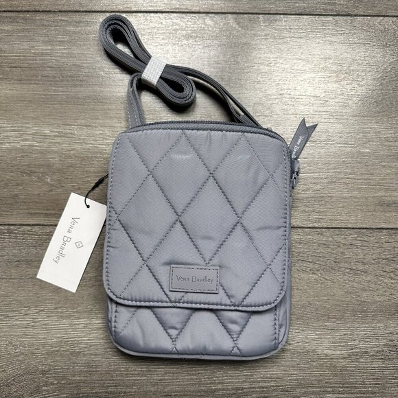 Vera Bradley RFID Mini Hipster Cross Body Frost Gray Ultralight NWT - Picture 1 of 5